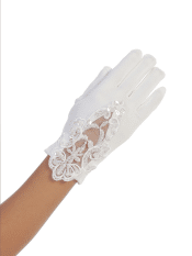 Below Elbow Length Lace Finger less First Communion Gloves