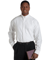 Men's Long Sleeve White Clergy Shirt