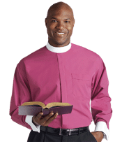 Men's Roman Purple Neckband Clergy Shirt