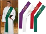 Alpha Omega Deacon Stoles with Tassels Set of 4