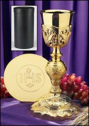 Coronation Chalice with IHS Paten & Case