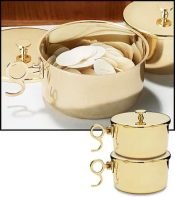 150 Host Brass Stacking Ciborium with Lid