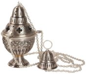 Oxidized Silver and Gold Church Censer and Boat