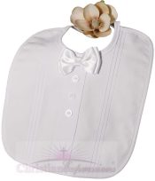Boys Christening Bib with Bowtie