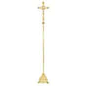 Bronze and Walnut Church Processional Crucifix