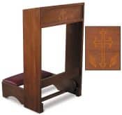 padded church kneeler with silk screened cross
