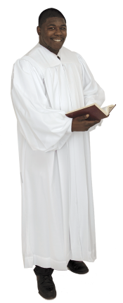 Mens Clergy Robe Geneva White
