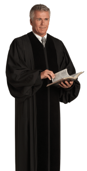 Pulpit Robe John Wesley Black with Black Velvet Panels