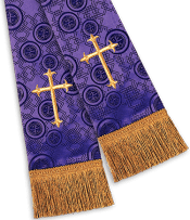 Red Fleur Banding Pulpit Clergy Stole