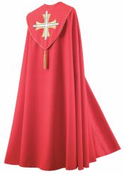 Red Clergy Cope with Thomas Cross