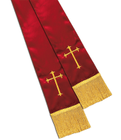 Empress Satin Pulpit Clergy Stole Purple Cross
