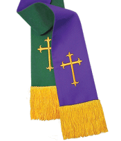 Reversible Clergy Stole Hunter/Purple Cross