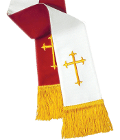 Reversible Clergy Stole Hunter/Purple Cross