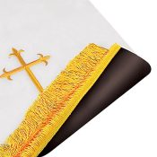 Reversible Fleur-de-Lis Cross Church Pulpit Scarf - Black/White
