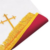 Reversible Fleur-de-Lis Cross Church Pulpit Scarf - Red/White