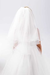Rhinestone Cross First Communion Veil