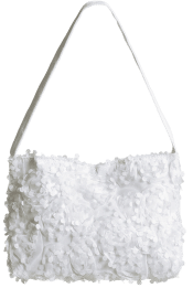 Satin communion purse with corded lace & bow