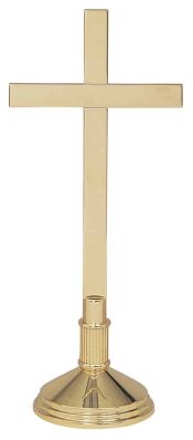 Brass Standing Church Plain Altar Cross