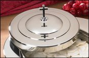 Stacking Communion Bread Plate Cover - Silver Finish