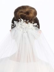 Bun Wrap First Communion Veils Flowers Pearls