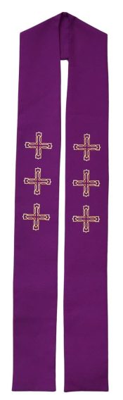Three Crosses Clergy Stole or Deacon Stole