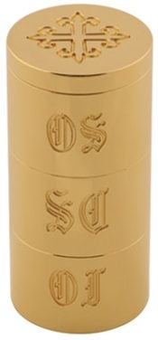 Triple Holy Oil Stock with Engraved Cross