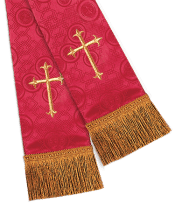 Red Fleur Banding Pulpit Clergy Stole