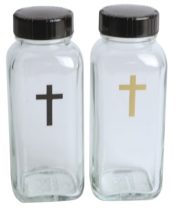 Water and Wine Church Cruets with Cross