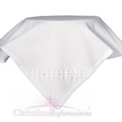 Cotton Christening Blanket with Windowpane Design