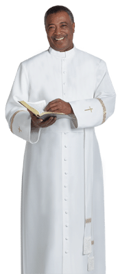 White Bishop Cassock Gold Cuffs