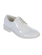 These boys first communion shoes feature a soft non shiny black patent leather.  These  black patent leather first communion shoes for boys are available while supplies last