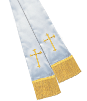 Empress Satin Pulpit Clergy Stole Purple Cross