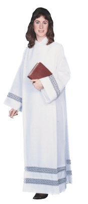 Womens Clergy Alb with Linen Weave