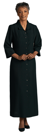 Womens Tailored Black Clergy Church Dress