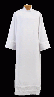 Wool Blend Clergy Alb with Embroidered Braid