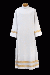 Wool Blend Clergy Alb with Gold Embroidery
