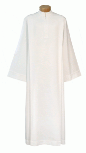 Wool Blend Clergy Alb Zipper on Front