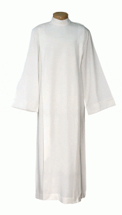 Wool Blend Clergy Alb Zipper on Shoulder
