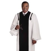 Men’s White Geneva Pulpit Robe with Black Velvet Panels