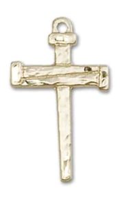 14kt Gold Filled Nail Cross Pendant on an 18-inch Gold Filled Light Curb Chain