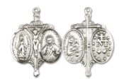 Sterling Silver Novena Pendant on an 18-inch Sterling Silver Light Curb Chain