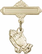 Praying Hands Baby Badge