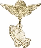 Praying Hands Baby Badge