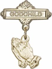 Praying Hands Baby Badge