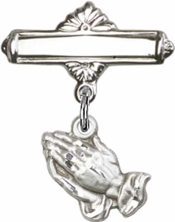 Praying Hands Baby Badge