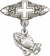 Praying Hands Baby Badge