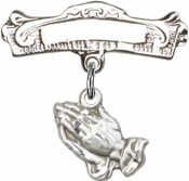 Praying Hands Baby Badge