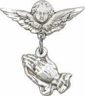 Praying Hands Baby Badge