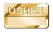 Usher Badge With Cut Out Lettering