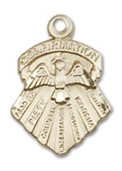 14kt Gold Filled Seven Gifts Pendant on an 18-inch Gold Filled Light Curb Chain